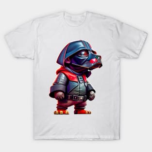 Playful Dachshund in Unique Dark Lord-Inspired Costume T-Shirt